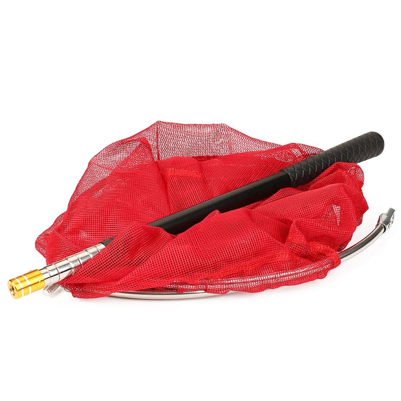 RESTCLOUD Bait Net and Fishing Landing Net with Telescoping Pole Handle Extends to 59 inches (Red) - Image 4